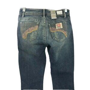 EckoRed Junior's Blue Jeans Embellished Pockets with Beads Vintage Size 3 NWT